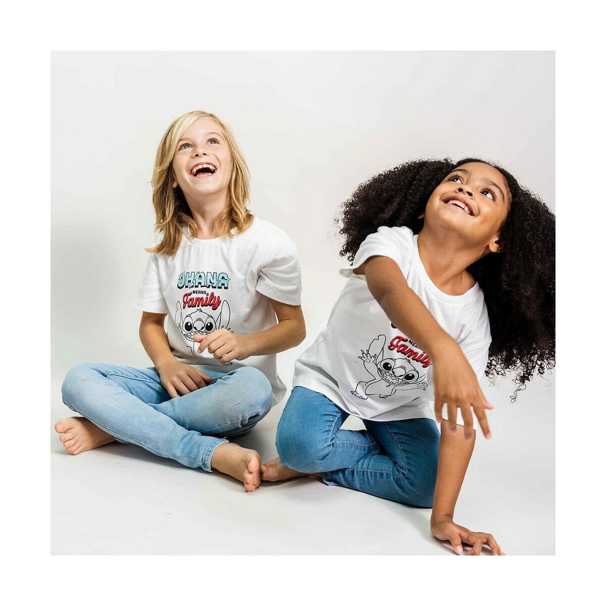Camisola de Manga Curta Stitch Branco
